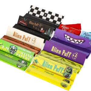 Rolling Paper, Kingsizeslim 110MM Rolling Paper with Tip, 9 Pack with 5 Colors Rolling Paper + 2 Tip, Slow Burn & Ultra Thin Smoking Accessories