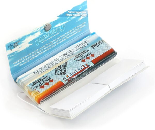 1 Box Elements Connoisseur Size 1 1/4 Ultra Thin Rolling Papers+Tips - Image 3
