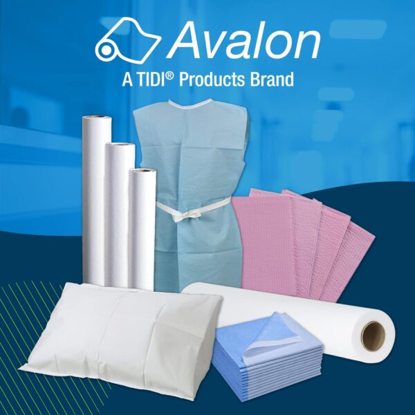 TIDI 618 Avalon Papers Chiro Headrest Roll, Fluid and Barrier Protection, Absorbent Crepe Paper, White, 8.5" Width, 125' Length, Pack of 25 - Image 7