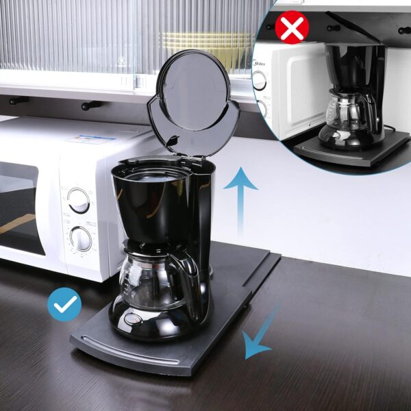 Handy Sliding Tray for Coffee Maker, Kitchen Appliance Moving Caddy, Countertop Slider with Smooth Rolling Wheels for Blender, Toaster, Air Fryer, Pot, Food Processors, Aid Mixer (Set of 1) - Image 2