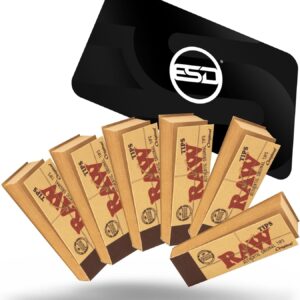 RAW Rolling Papers Original Roll-Up Tips 6 Pack - 50 Tips per Pack = 300 Tips