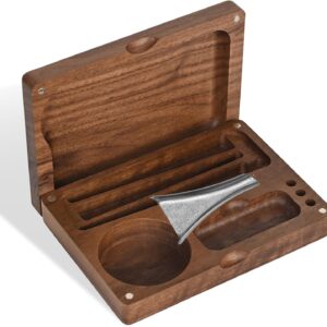 Rolling Tray with Magnetic Lid, Durable Walnut Tray with Storage Space to Organize, Easy to Clean and Carry, Perfect for Home Storage or Travel