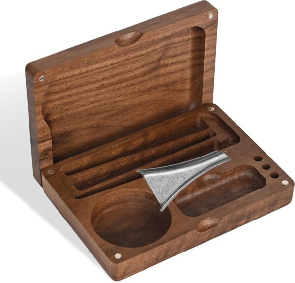Rolling Tray with Magnetic Lid, Durable Walnut Tray with Storage Space to Organize, Easy to Clean and Carry, Perfect for Home Storage or Travel