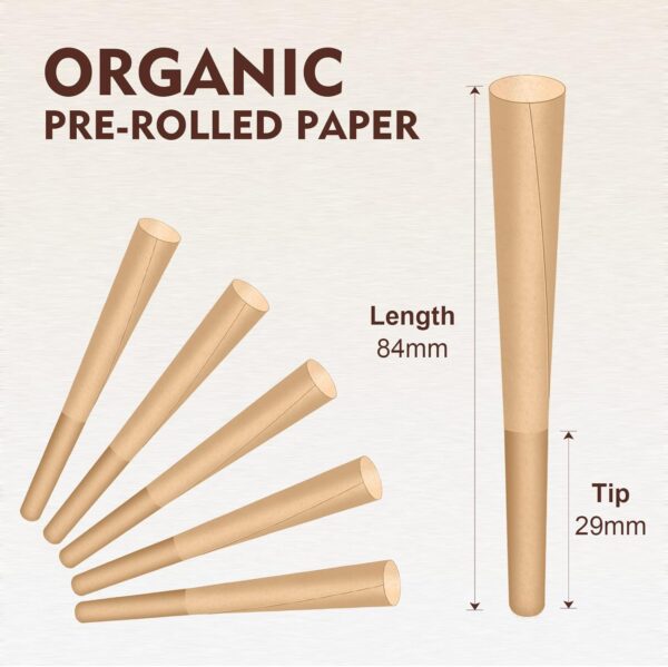 1-1/4 Rolling Papers Pre Rolled Cones | 152 Pack | Natural Pre Rolled Rolling Paper with Tips | Easy to Use and Convenient - Image 2