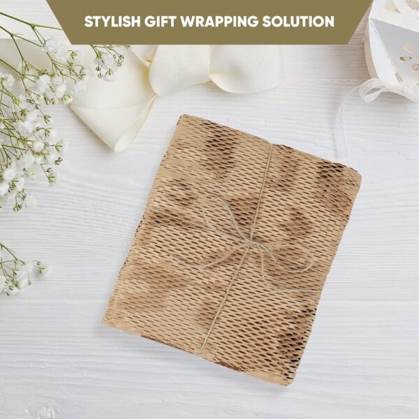 12”x200’ Honeycomb Packing Paper for Moving plus Fragile Stickers and Jute Twine. Eco Friendly Packing Materials Alternative to Bubble Plastic Packing Wrap. Kraft Paper Packaging Roll - Image 9