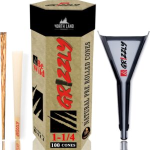 Pre Rolled Cones | 1-1/4 Cones | 100 Pack | Unbleached | Organic Cones | Made in Bali | Natural Rolling Paper with Tips | Pre-Rolled Cones | Pre Rolls | Rolling Papers cones | prerolled cones