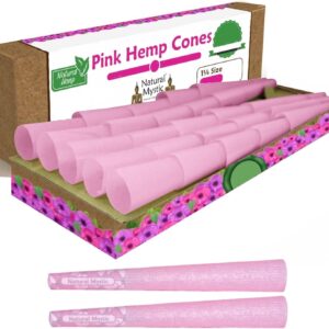 Pink Cones Pre Rolled 1 1/4 Size 50 Pack Classic Rolling Paper Tubes Natural Mystic Cones Prerolls Rolling Papers with Tips Use Cone Loader Packing Sticks
