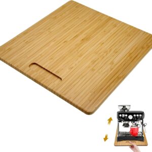 Bamboo Appliance Sliders for Kitchen Appliances, Sliding Tray with Silent Rubber Wheels for Coffee Maker, Kitchen Countertop Appliance Rolling Tray (Large 13" x 14")
