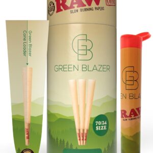 RAW Cones Single Size 70/24: 100 Pack - Mini Pre Rolled Cones Rolling Papers & Tips, Classic RAW Paper, 70mm