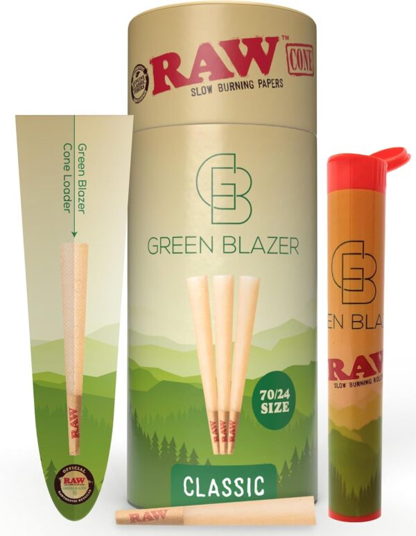 RAW Cones Single Size 70/24: 100 Pack - Mini Pre Rolled Cones Rolling Papers & Tips, Classic RAW Paper, 70mm