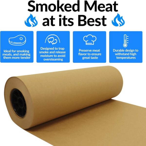 Made in USA | Bulk Value 18" x 350 ft (4200 inches) Reli. Brown Butcher Paper Roll | Food Grade Kraft Paper for BBQ | Smoking Meat | Meat Wrapping | Unwaxed (Brown) - Image 4