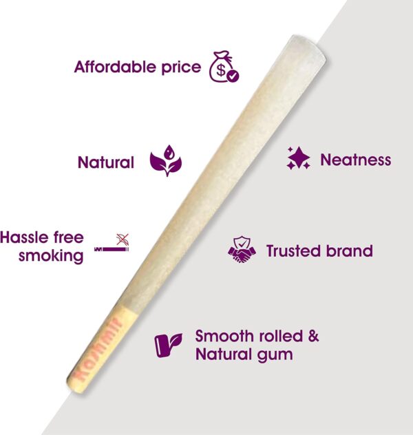 Kashmir Pre Rolled Cones Rolling Papers 1 1/4 Rolling Cones Unbleached Rolling Papers Pre Rolled Cones 78 mm Natural Fibers Easy to Use and Convenient Preroll Cones (1-1/4 200ct) - Image 2