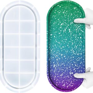 13 inch Large Resin Tray Silicone Oval Rolling Mold for DIY Handmade Decoration Crafting Gift, Big Jewelry Holder Container Plates Tray Mould【Huge Bigger Mold】