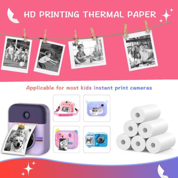 15 Rolls Instant Camera Refill Print Paper, HD Kidizoom Print Camera Paper Refill for Most Kids Instant Camera (57X25mm) - Image 3