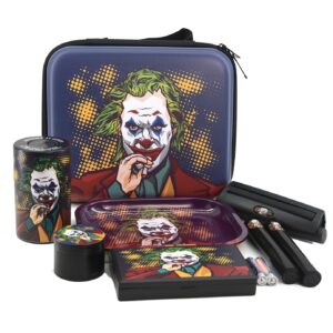 Metal Herb Grinder Rolling Tray Set, Bring a Suitcase Premium Grinder 7-in-1 Moisture-Proof Smell-Proof Bag Travel Set