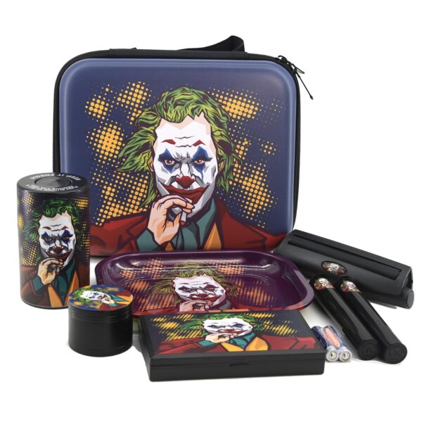 Metal Herb Grinder Rolling Tray Set, Bring a Suitcase Premium Grinder 7-in-1 Moisture-Proof Smell-Proof Bag Travel Set