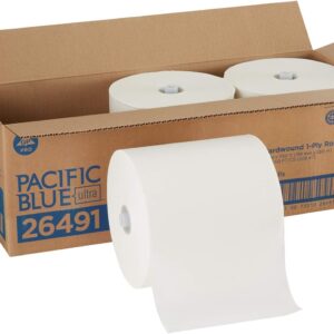 Pacific Blue Ultra 8" High-Capacity Recycled Paper Towel Rolls by GP PRO (Georgia-Pacific), White, 26491, 1,150 Linear Feet Per Roll, 3 Rolls Per Case