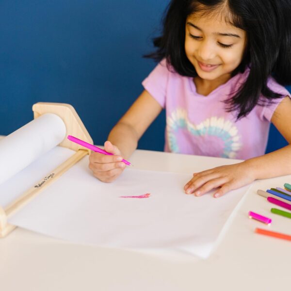 Melissa & Doug Wooden Tabletop Paper Roll Dispenser With White Bond Paper (12 inches x 75 feet) Drawing For Kids Art, Craft Roll For Kids - Image 5