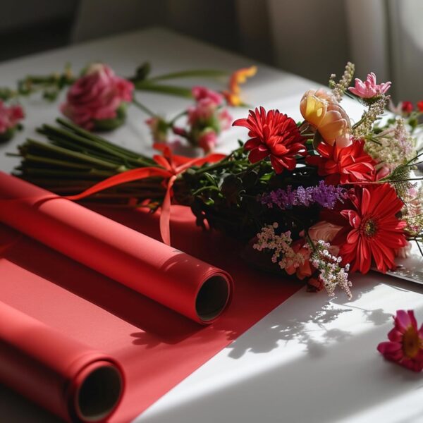 Flyhill Red Kraft Paper Roll-12in x 100FT(100sqft)-Recyclable Paper Roll for Valentient's Day,Craft Studio,Packing, Floor Covering,Dunnage,Parcel,Table Runner - Image 3