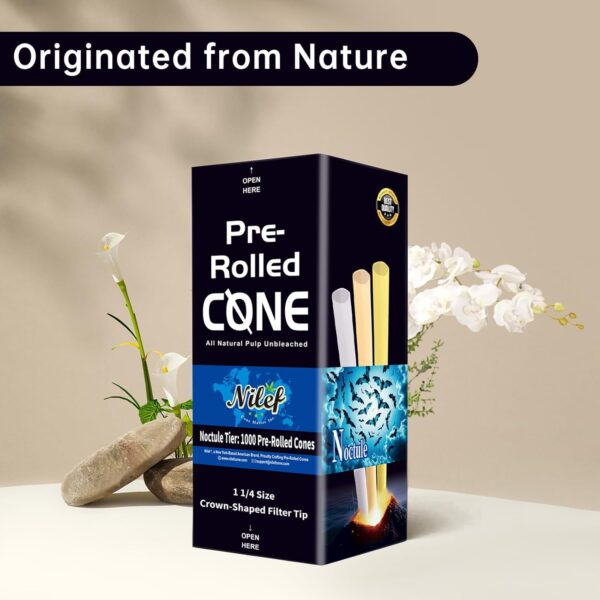 Pre Rolled Cones 1 1/4 Size 1000 Pack | Natural Brown | Bulk Pre-Rolled Cones with "Crown" Filter Tip | Natural Unbleached Rolling Paper (A80C00) - Image 8