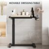 FLEXISPOT H7 Adjustable Overbed Bedside Table with Wheels Pneumatic Mobile Standing Desk Laptop Desk Rolling Computer Cart Movable Overbed Tables Hospital Home Use(27.6" W x 15.7" D, Black Table) - Image 5