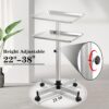Salon Tray, Silver Salon Tray, Tattoo Tray on Wheels, Metal Salon Rolling Tray, Salon Services Tray Height-Adjustable, Tattoo Tray, Medical Tray, Dental Tray（Silver） - Image 4