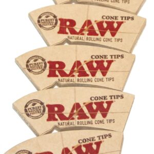 Raw Rolling Paper Perfecto Cone Tips 5 packs = 160 Tips