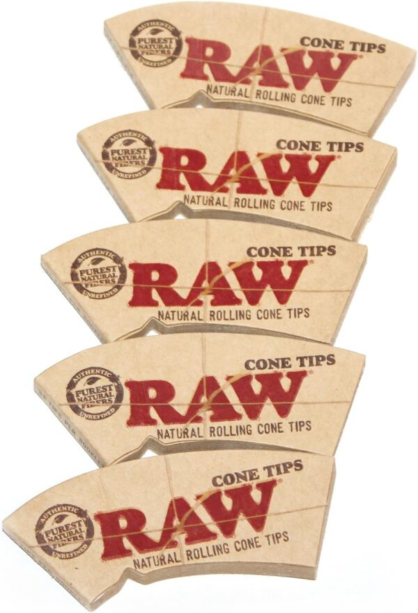 Raw Rolling Paper Perfecto Cone Tips 5 packs = 160 Tips