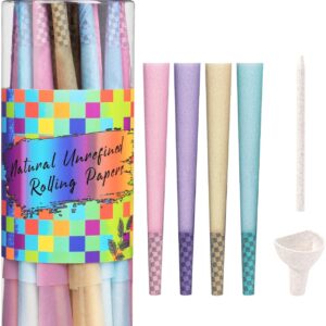 Generic Pre Rolled Cones | 60 Pack Natural Fibers Rolling Papers | Classic King Size (1.25-inch) | Tips & Packing Tubes Included (60PCS-Mixed)