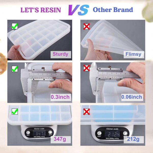 LET'S RESIN Resin Tray Mold,Rectangle Rolling Tray Molds for Resin,Sturdy Silicone Tray Molds with Edges,Large Rolling Tray Molds for Epoxy Casting,DIY Jewelry Holder,Home Decoration - Image 2