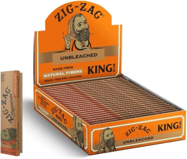 ZIG-ZAG Rolling Papers King Size Unbleached (24 Booklets) - 32 Sheets Each