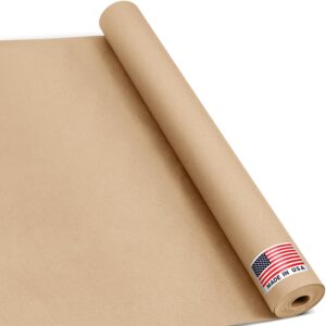 24" x 1200" (100 ft) Natural Kraft Paper Roll – USA Made Non-Toxic, Odorless, 100% Recyclable Brown Wrapping Paper for Shipping, Packaging, Crafting & Gift Wrapping