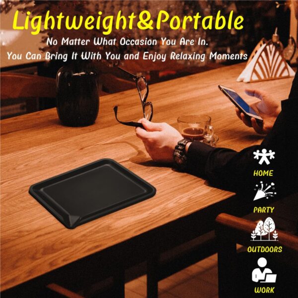 Rolling Tray - 7.8 x 5.8 inch,Corner Spout Design for Easy Filling (Bright Black) - Image 4