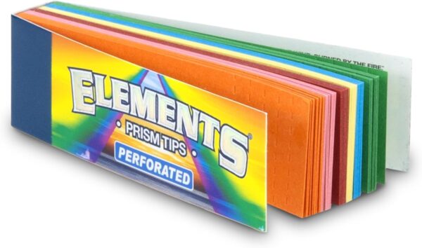 Elements Pre-Rolled Filter Tips Prism Design - Perforated - 10 Pack Bonus ESD Scoop Card - 50 Tips Per Pack = 500 Tips - Rolling in Style - Image 2