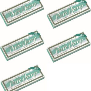 Pure Hemp Air "Worlds' Thinnest" Cigarette Rolling Paper Medium 1.25 1 1/4 (77mm) 50 Leaves per Booklet - Pack of 5