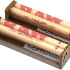 Raw Natural Rolling Papers Hemp Plastic Cigarette Rolling Machine, 110mm King Slim Size, 2 Count (Pack of 1)