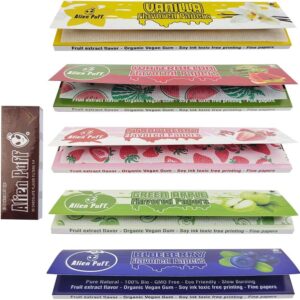 Flavored Rolling Papers, Kingsizeslim 8 Pack Mixed Ultra Thin Rolling Paper, Individual Sealing Bag Strong Smell, Fruit Attraction Fragrance, With Tips