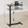 FLEXISPOT H7 Adjustable Overbed Bedside Table with Wheels Pneumatic Mobile Standing Desk Laptop Desk Rolling Computer Cart Movable Overbed Tables Hospital Home Use(27.6" W x 15.7" D, Black Table) - Image 2
