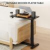 FLEXISPOT H7 Adjustable Overbed Bedside Table with Wheels Pneumatic Mobile Standing Desk Laptop Desk Rolling Computer Cart Movable Overbed Tables Hospital Home Use(27.6" W x 15.7" D, Black Table) - Image 6