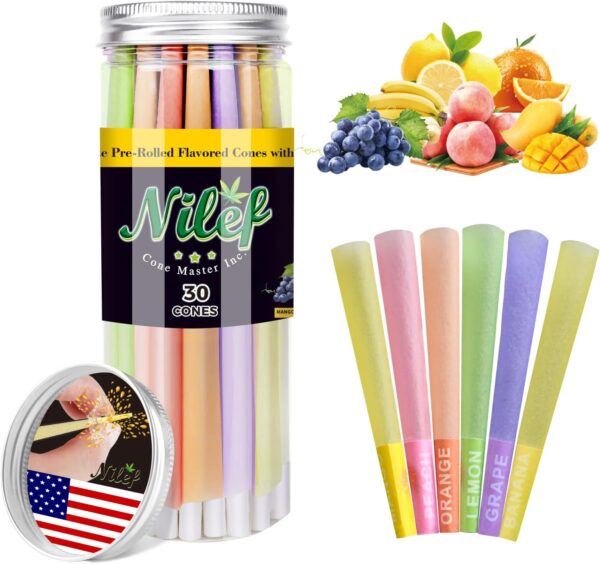 Flavored Pre Rolled Pop Cones | Pack of 30 | 6 different flavors | 84mm | Filter Tip with Bursting Flavor Bead for Enhanced Smoking Experience | Just pop it