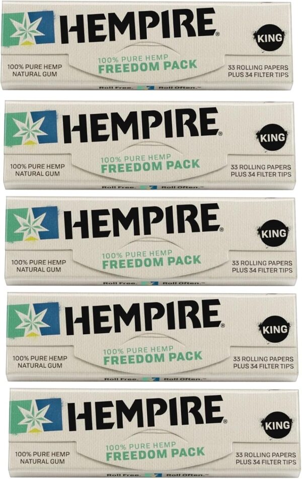 Hempire Rolling Papers King Size (110mm) Freedom Pack (Papers & Tips) - 5 Pack