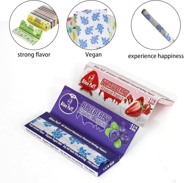 1 1/4 Size Rolling Paper, 10 Pack Mixed Flavor Rolling Paper, Different Fruit Flavor Cigarette Paper, 500pcs Fruit Attraction Fragrance Paper - Image 3