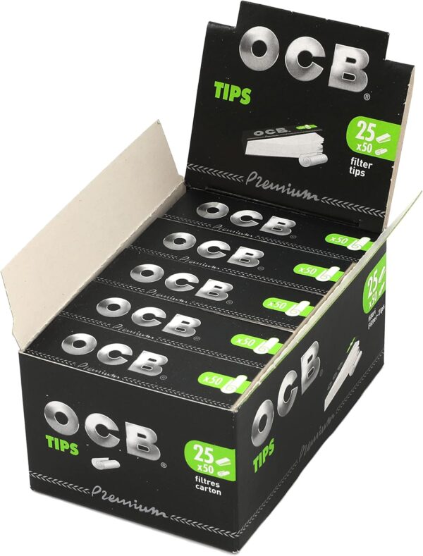 1 box OCB Perforated FILTER TIPS 25 booklets x 50 Paper Filters - Image 3