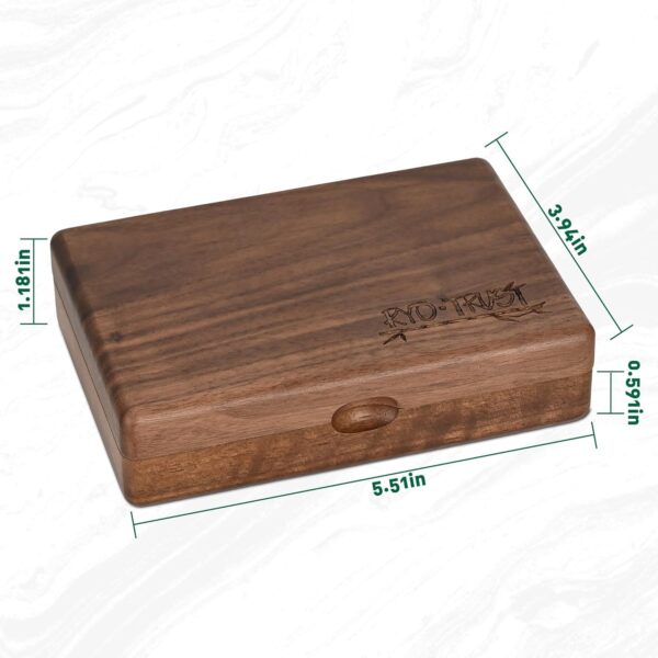 Rolling Tray with Magnetic Lid, Durable Walnut Tray with Storage Space to Organize, Easy to Clean and Carry, Perfect for Home Storage or Travel - Image 5