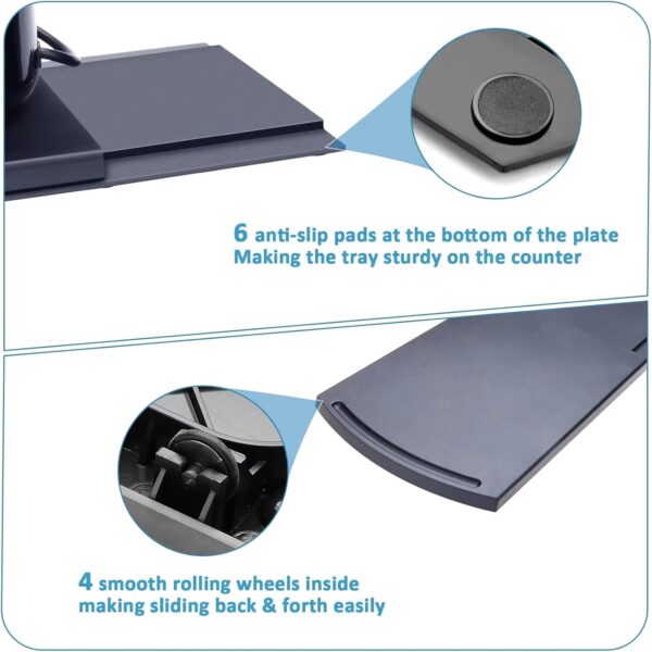 Handy Sliding Tray for Coffee Maker, Kitchen Appliance Moving Caddy, Countertop Slider with Smooth Rolling Wheels for Blender, Toaster, Air Fryer, Pot, Food Processors, Aid Mixer (Set of 1) - Image 3