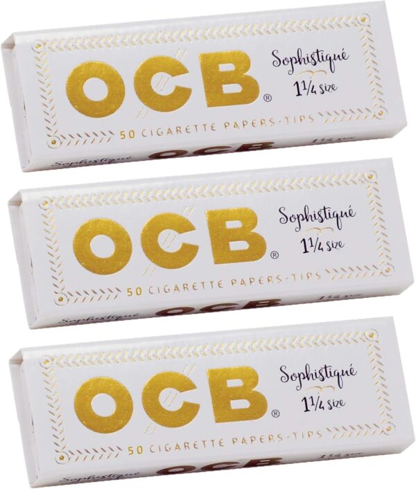 OCB Sophistique 1 1/4 Rolling Paper & Tips - 3 Packs - 50 Papers/Tips Each
