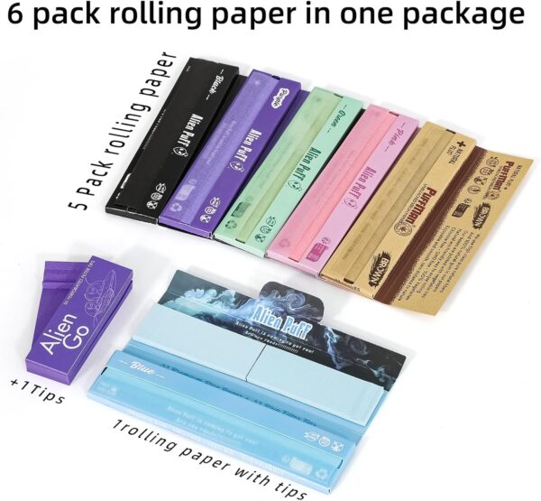 BudMan Rolling Papers, Color Rolling Papers, 7 packs 110mm kingsizeslim Ultra-Thin papers, Easy To Carry, Slow Burn, Tobacco Tools - Image 2