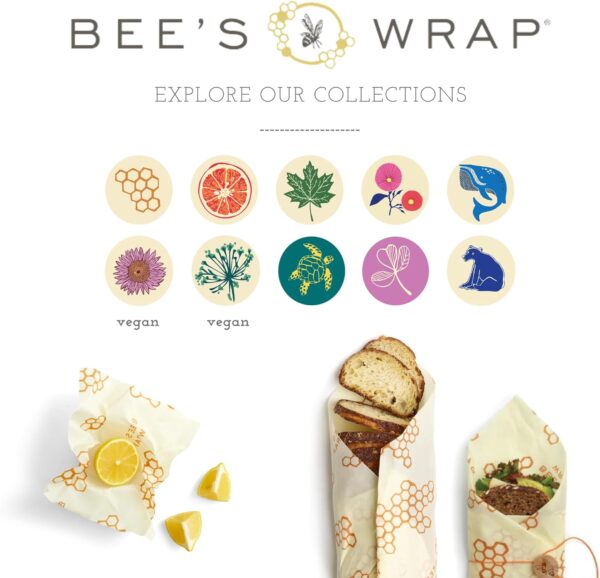 Bee's Wrap Beeswax Wraps for Food - Honeycomb Cut to Size Wax Paper Roll - Made in USA Reusable Waxed Paper & Bowl Covers - Organic & Eco-Friendly Alternative to Aluminum Foil & Plastic Wrap - Image 8