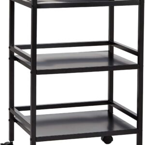 Amazon Basics 3-Tier Metal Rolling Cart, Black