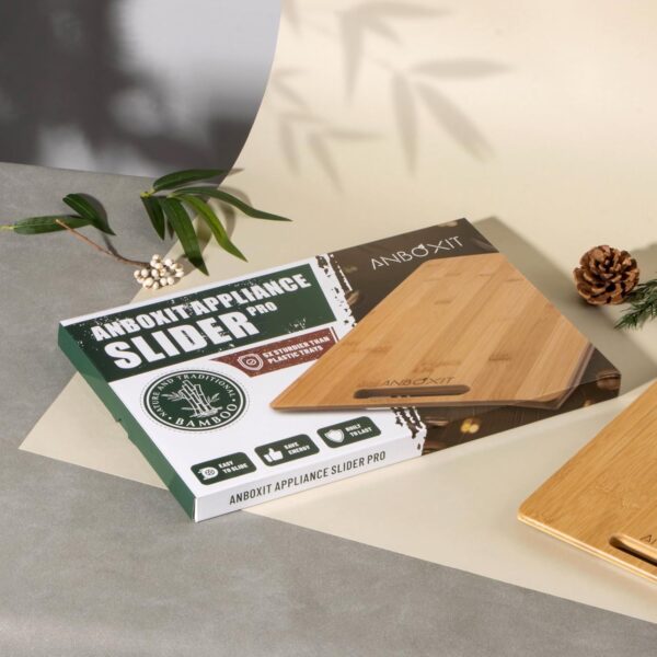 Bamboo Appliance Slider, Sliding Tray for Coffee Maker, Kitchen Countertop Appliance Rolling Tray, Coffee Pot Slider Tray with Rubber Wheels, Wide - Medium (13"D x 14"W) - Image 6